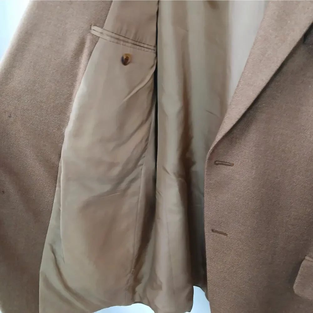 John W Nordstrom Loro Piana 100% Cashmere SZ 44 L-T Camel Brown Blazer Stunning